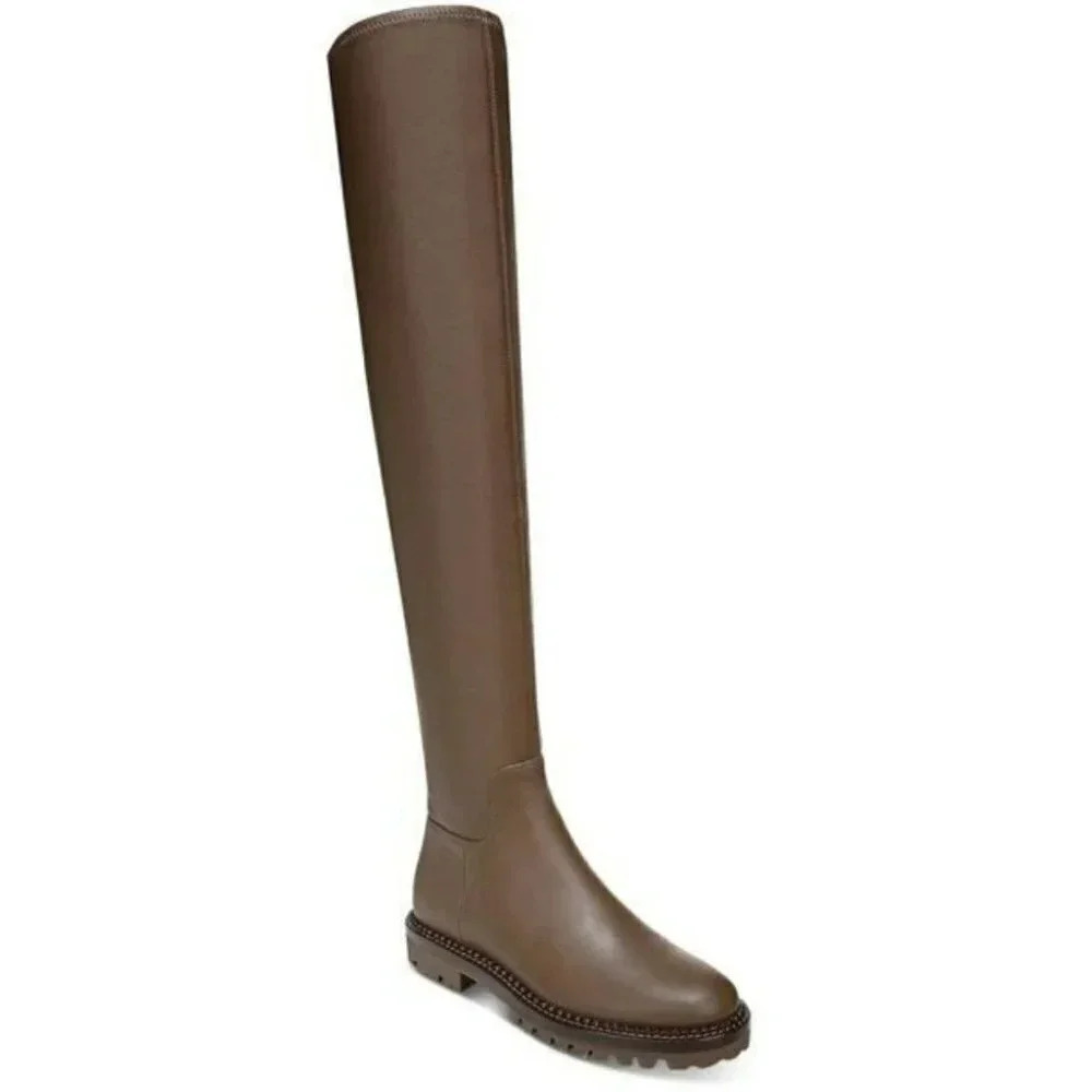 Vince Women's Cabria Lug Over-The-Knee Boot Zipper Dark Wheat Size 9.5 MSRP $695